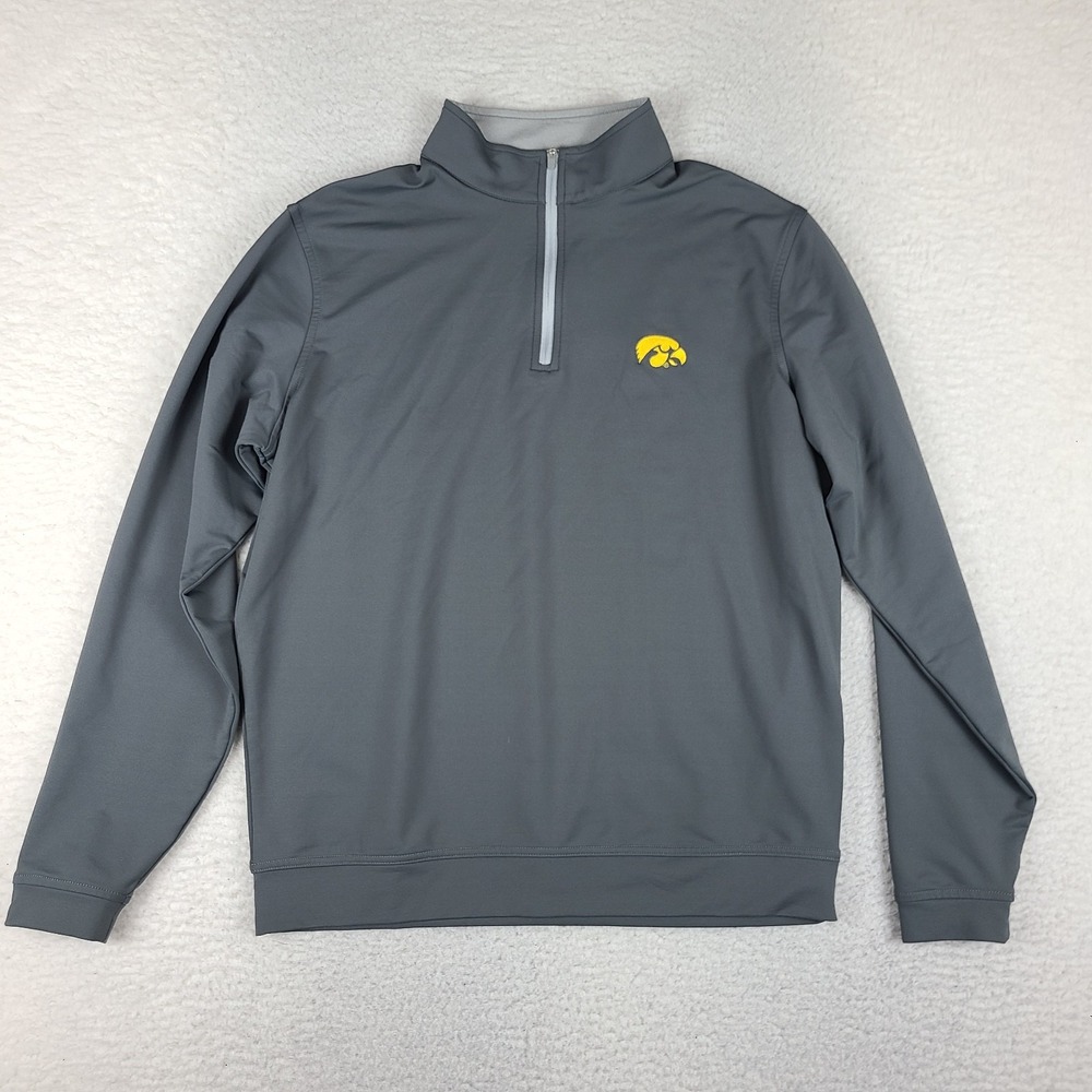 Peter Millar Sweater Mens Medium Iron Gray Solid Perth Performance Golf ME0EK40